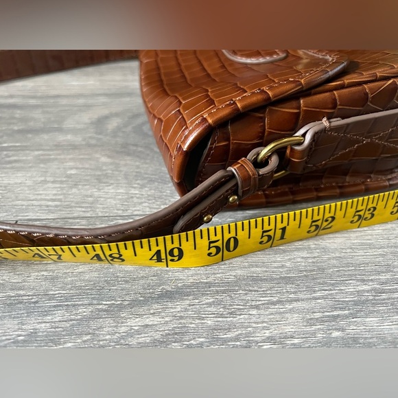 J. Crew Classic large saddle bag in Crocodile Embossed leather Cognac - Picture 13 of 13